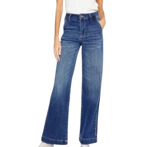 Kancan wide leg high rise blue jeans - 24.                F6